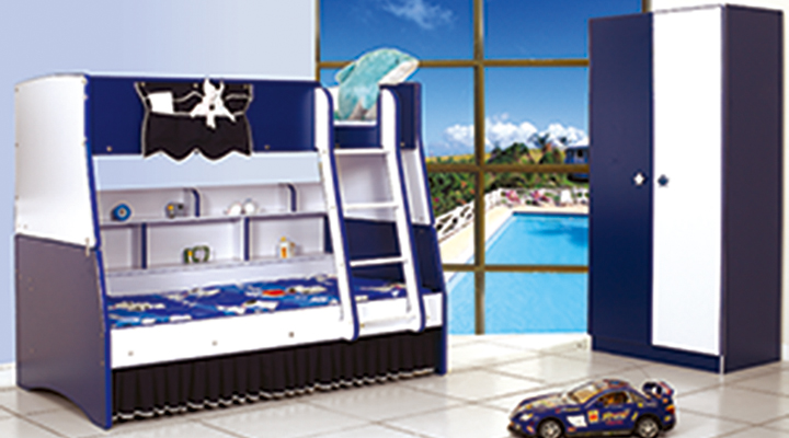 162 Blue Flag Bunk Bed Collection